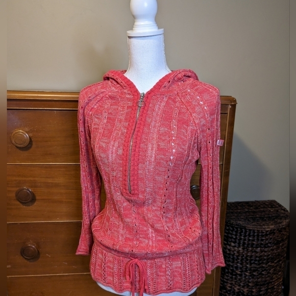 Dkny Sweaters - DKNY HOODED Half Zip WINTER Holiday Sweater SZ M